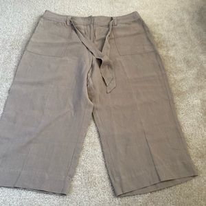 Wide leg linen blend pants